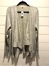 Gap Gray Knit Open Front Draped Long Sleeve Wool Blend Cardigan Sweater XXL