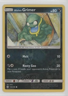 Alolan Grimer Reverse Foil Pokémon Sun & Moon Cosmic Eclipse #130