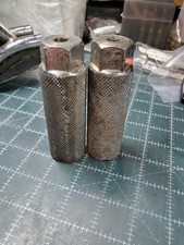 GT BMX Pegs Old Mid School Chrome 4 in Freestyle Threaded Axle Extenders pegs