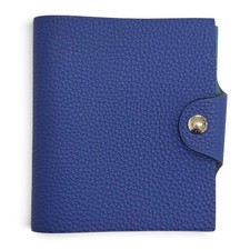 HERMES Ulysse Mini Notebook Cover Togo Leather Blue Brighton Cru de Selle Snap B