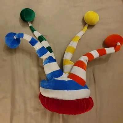 Elope Court Narr Hut Regenbogen Bommel Plüsch Kostüm Cosplay Clown Kostüm