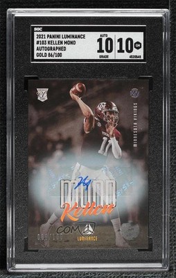 2021 Panini Luminance Gold 86/100 Kellen Mond #103 Rookie Auto RC 0g6k