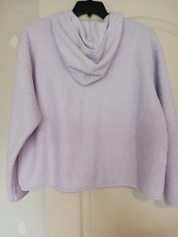 Womans Hoodie Faux Fur W Soft Brushed Interior Pastel Lavender Color Size 0X NWT - Image 4 of 4