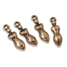 Antique Copper Spiral Goddess Charms, 4-Pack TierraCast Divine Feminine Sacred