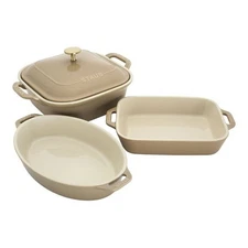 Staub Stoneware 4-pc, Mixed Baking Dish Set, sesame