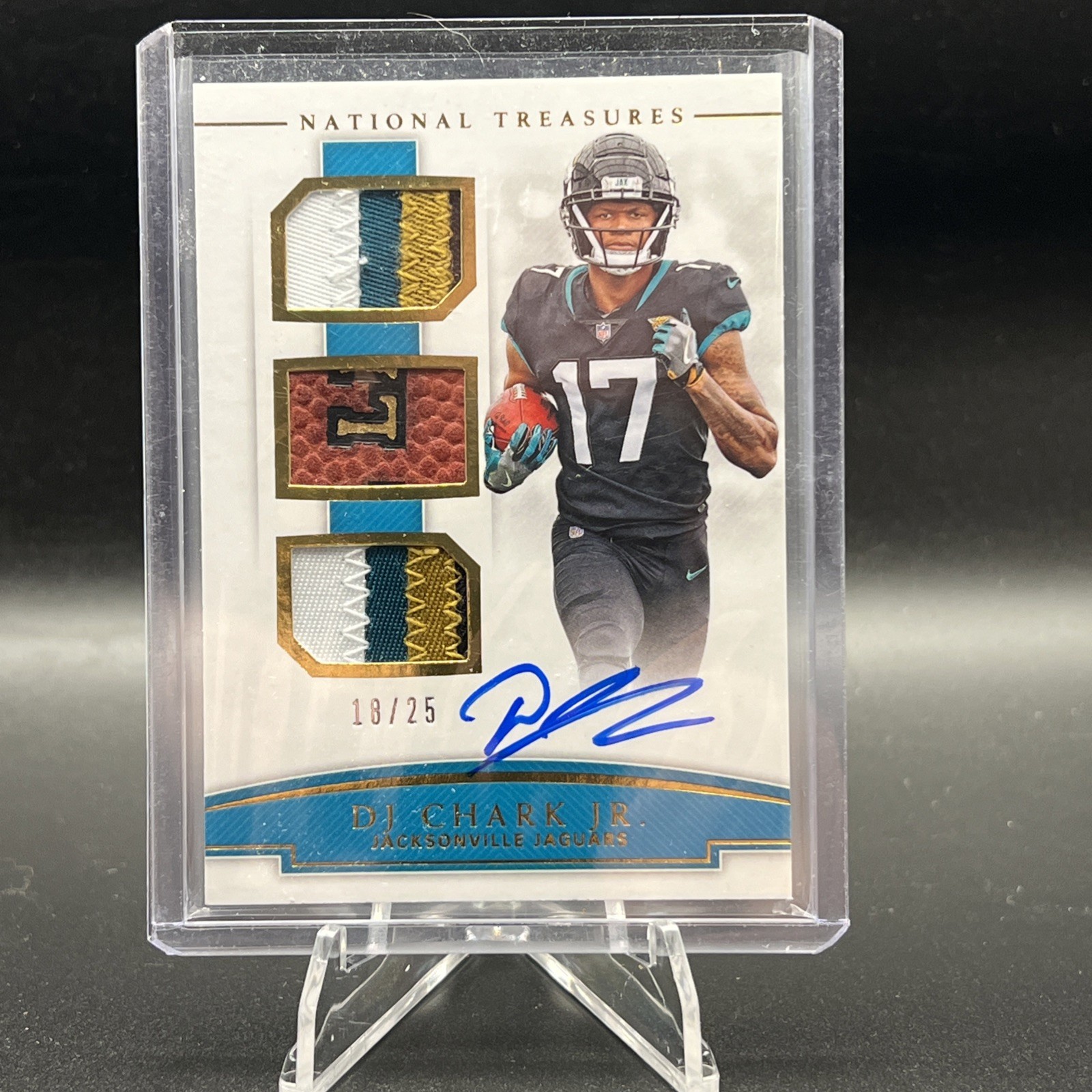 2018 National Treasures Rookie Patch Autograph #191 DJ Chark Jr. RC /25 Gold