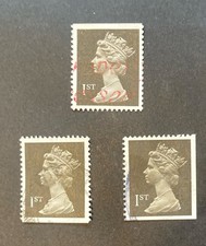gb sg1447 1st class stamps imperf ( 3configurations) Machin black used