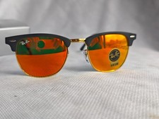 Ray-Ban RB3016 Sunglasses Black Frame Glass Red Lens 51-21-145