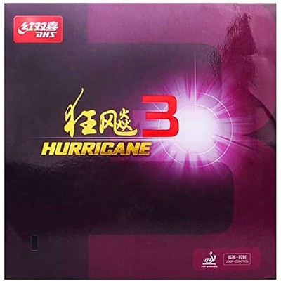 DHS Hurricane 3 Table Tennis Ping Pong Rubber Sheet,Hardness 39°/Thickness 2.2mm