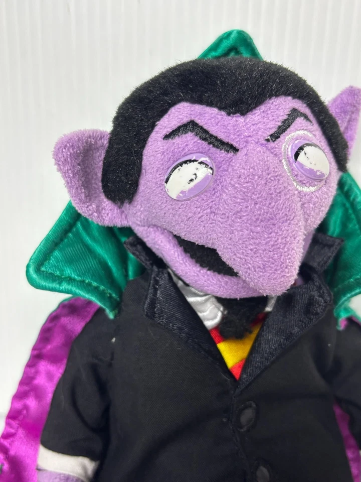 Sesame Place Street Count Von Count Dracula Vampire Plush 10" Bean Bag Muppet - Image 3 of 4