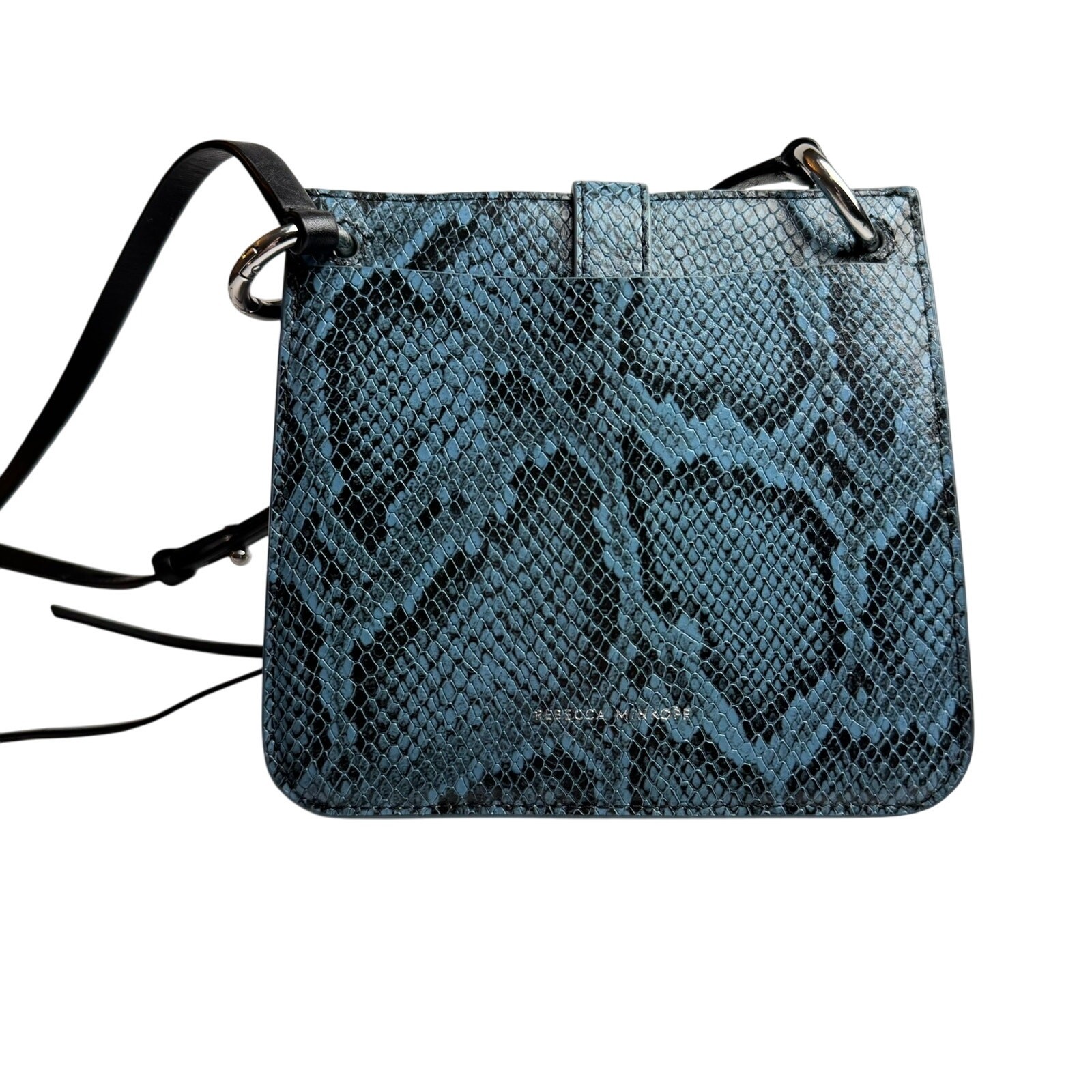 REBECCA MINKOFF Megan Mini Blue Python Leather Fe… - image 5