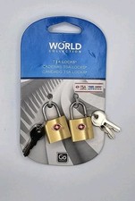 2 TSA Approved Luggage Locks, Travel Padlock, Brass Sentry Go Travel