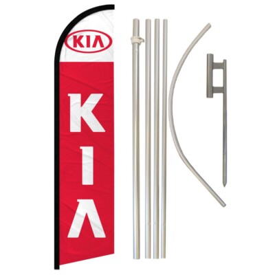 Kia Windless Banner Swooper Advertising Flag Pole Kit Car Make Car Dealership