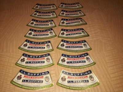 14 Vintage Flaschenetiketten   I.L. Ruffino   Chianti   Firenze   Italien 