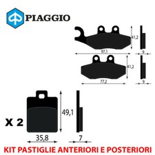 KIT PASTIGLIE FRENO ANTERIORI E POSTERIORI PIAGGIO MP3 400 IE 2007 2008