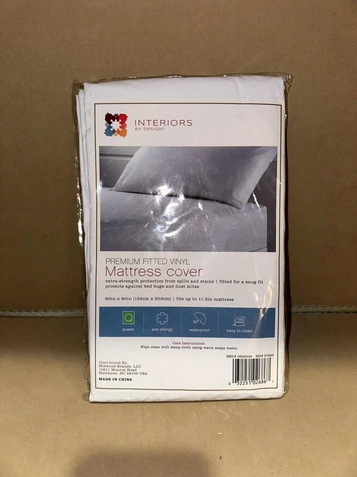 Interiors by Design Premium fitted vinyl mattress cover Queen size New Sealed