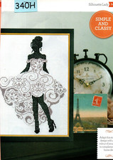 CROSS STITCH CHART SIMPLE & CLASSY SILHOUETTE LADY DRESSED TO IMPRESS (340H)