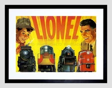 86758 VINTAGE ADVERT TRANSPORT LIONEL TRAINS NEW BLACK Decor Wall Print Poster