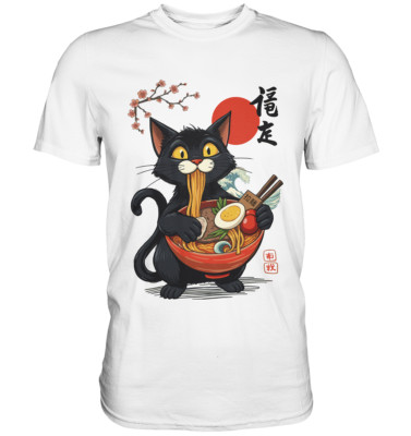 Ramen Katze T-Shirt   Nudel-Suppe Japan Anime Neko Mieze Chibi Manga Style