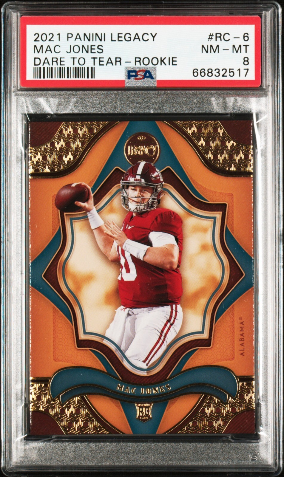 Mac Jones Panini Legacy Dare to Tear #RC6 Rookie