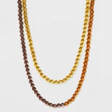 LONG NWT Brown Glass Bead Endless Necklace Jewelry Gradient