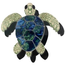 Green Sea Turtle Pool Mosaic Tile Made in USA - Medium 1 PC - 9.5"