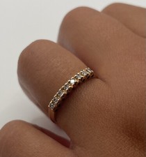 14k Solid Yellow Gold Sabrina Diamond Wedding Band Ring Size 6