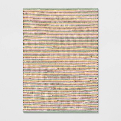 4'x5'6" Rag Area Rug Pink/Green/Yellow - Room Essentials | eBay
