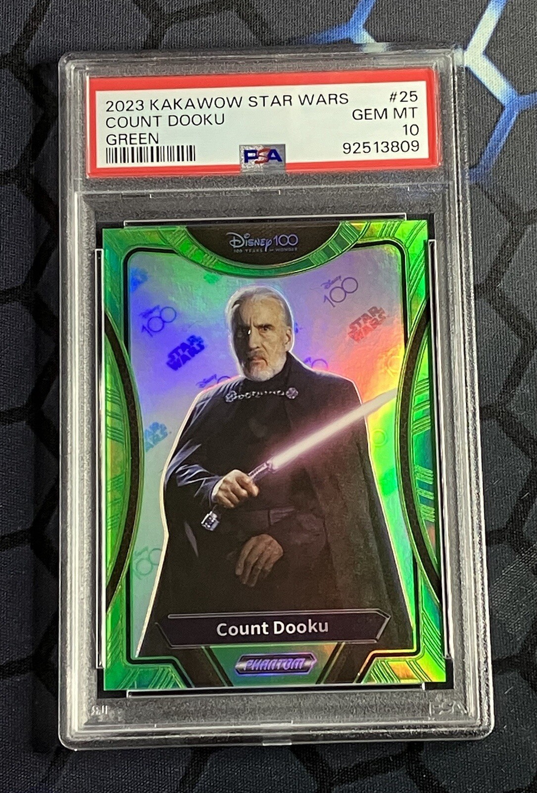 2023 Kakawow Phantom Star Wars Count Dooku #PS-IGR-25 Green Prizm /20 PSA 10