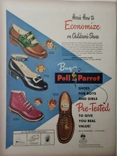 Vintage 1948 Poll Parrot Shoes Print Ad Ephemera Art Decor 