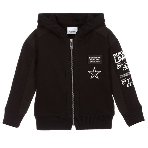 Burberry Floral Lion Logo Kids Toddler Black Hoodie Full Zip Size 6 - Picture 10 of 12