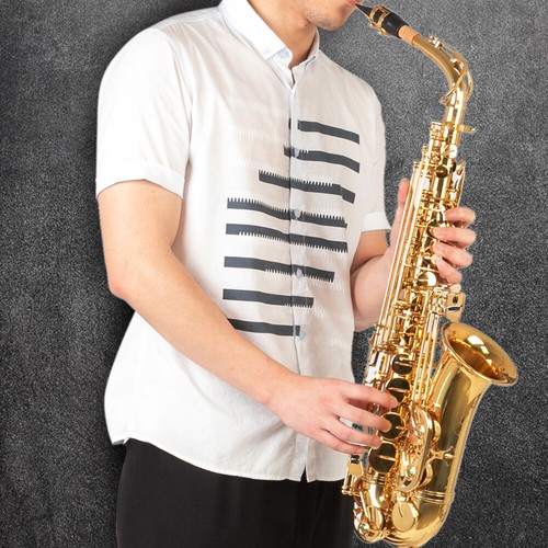 Professional Mid range mid pitch E saxophone lacquer gold tube body carving - Picture 1 of 11
