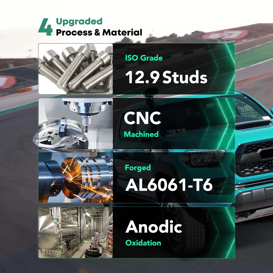 4x Espaciadores de rueda 8x6,5/8x170/8x180 130 mm 12 mm para GMC Sierra 1500 HD 8 tacos Foto 4 de 4