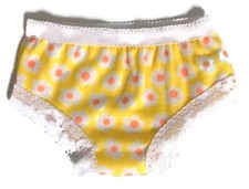 Yellow Print Panty Underwear with Lace Trim for 18 inch Doll Clothes Girl