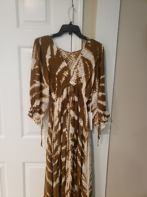 brown tie dye dress Maia in Soft All of our colors are achieved through our botanical eco dye process Boho Maxi Tie Dye Dress