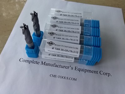 10pcs 3/8''x7/8x2-1/2 Solid Carbide End Mills,Tialn coated 4flt s/e 1006-TN38-new