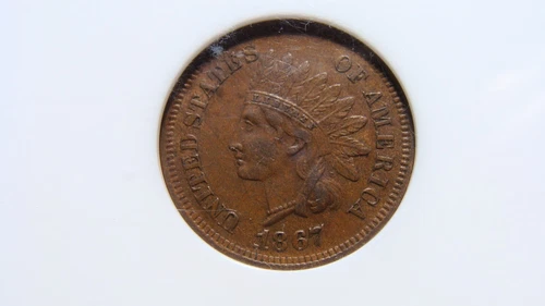 1867 Indian Head Cent NGC AU-55