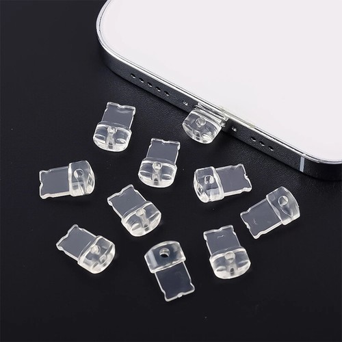 5PCS DIY Clear Charge Port Dust Plug Stopper Protection Cap Mobile Phone Pendant - Zdjęcie 7 z 16