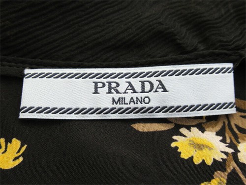 Prada Blouse Flower Floral Breege Silk Silk Authentic Used L3357 - Picture 8 of 10