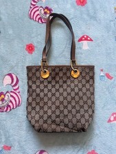 Gucci Eclipse Women's Beige Canvas GG Monogram Tote Bag Handbag Vintage Style