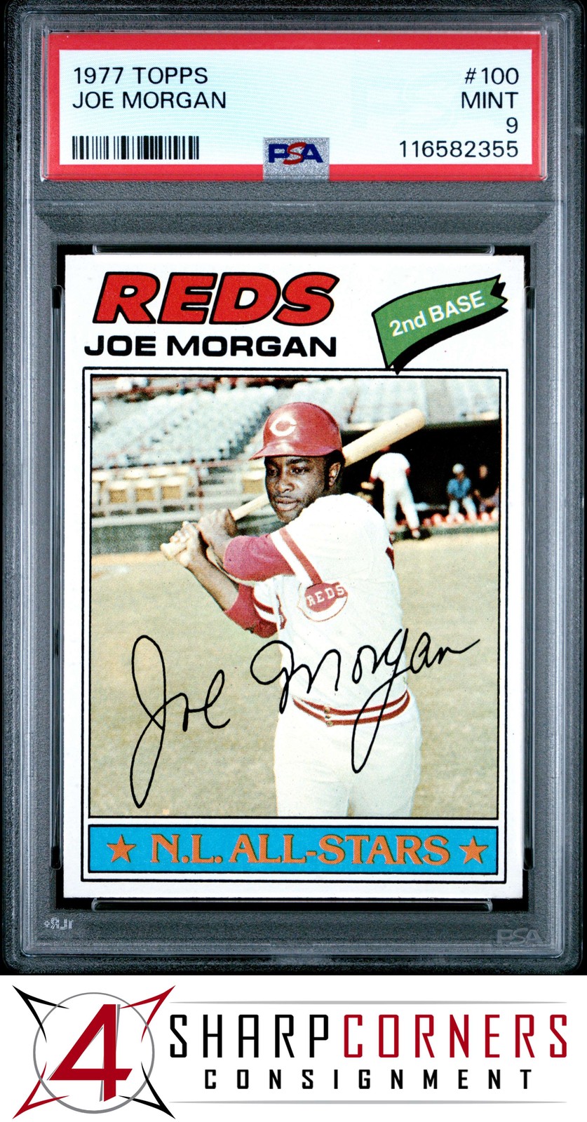 1977 TOPPS #100 JOE MORGAN REDS HOF PSA 9