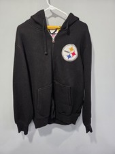 Vintage NFL Pittsburgh Steelers Black Fleece Sherpa Zip Hoodie Men  s Medium...