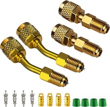 R410A Adapter for Mini Split System, 5/16 Inches SAE Female to 1/4 Inches SAE Ma