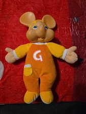 VINTAGE TOY DOLL MOUSE TOPO GIGIO PUPPET PLUSH TALKING 90s H:36cm 