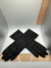 Vintage Genuine Leather Woman s Black Gloves - M