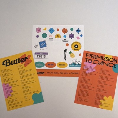 BTS Butter Sticker/ lyric inclusions Peaches ver.