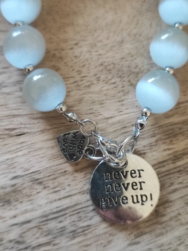 Armband  Mondstein Perlen 12mm mit Medaillen - Bild 2 von 2