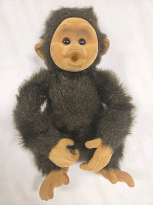 Hosung Flocked Little Monkey Lost Chimps  12'' Thumb Sucking Squeaky VGN Plush 