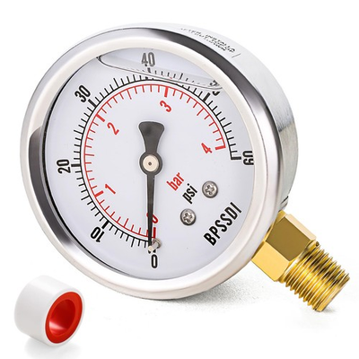 #ad #ad 0 60 Psi Glycerin Liquid Filled Low Pressure Gauge 2.5quot; Dial Size 1 4quot; NPT Lower $11.78