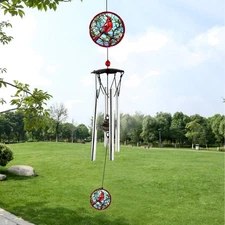 Charming 24" Cardinal Wind Chimes - Soothing Melodies for Your Outdoors